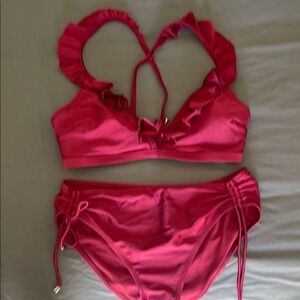Cupshe Pink Ruffle Bikini Set
